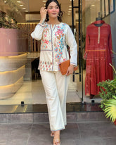 New launch
coord - set for summer  
Premium cotton 60*60  top with beautiful embroidery work
Paired up with premium cotton  pant with   embroidery work